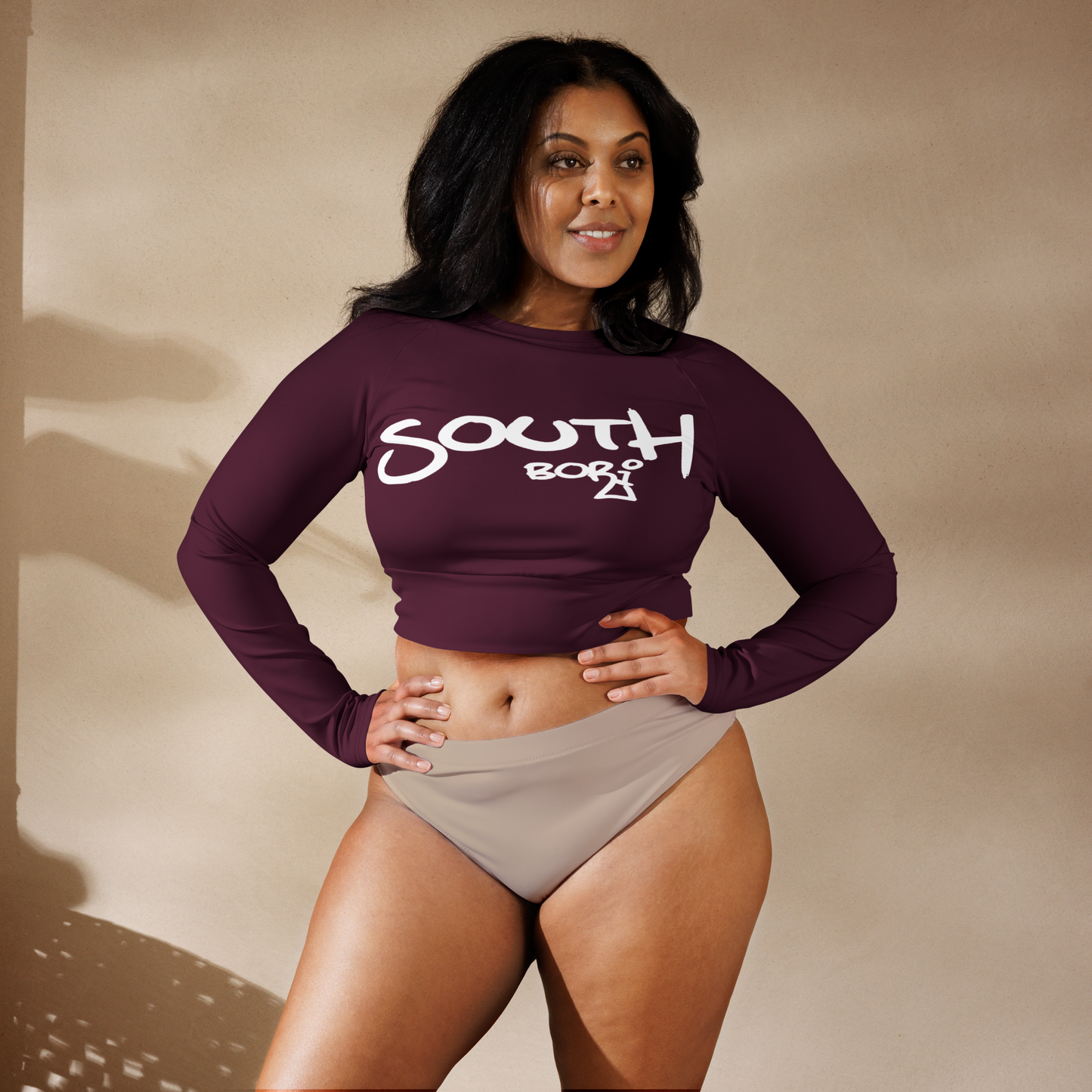 Sunset Crop Top Rash Guard